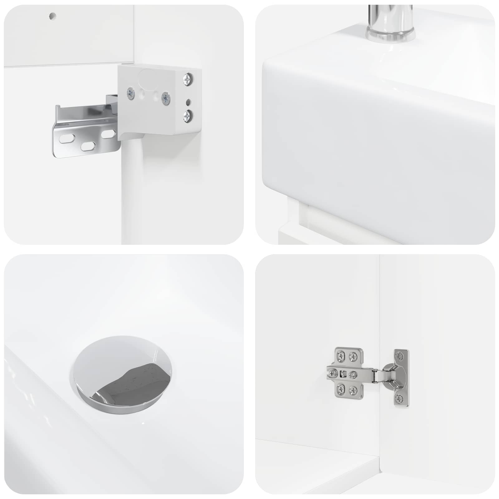 Mobile bagno con rubinetto Bianco 45,5 x 22,5 x 84 cm | homemem39