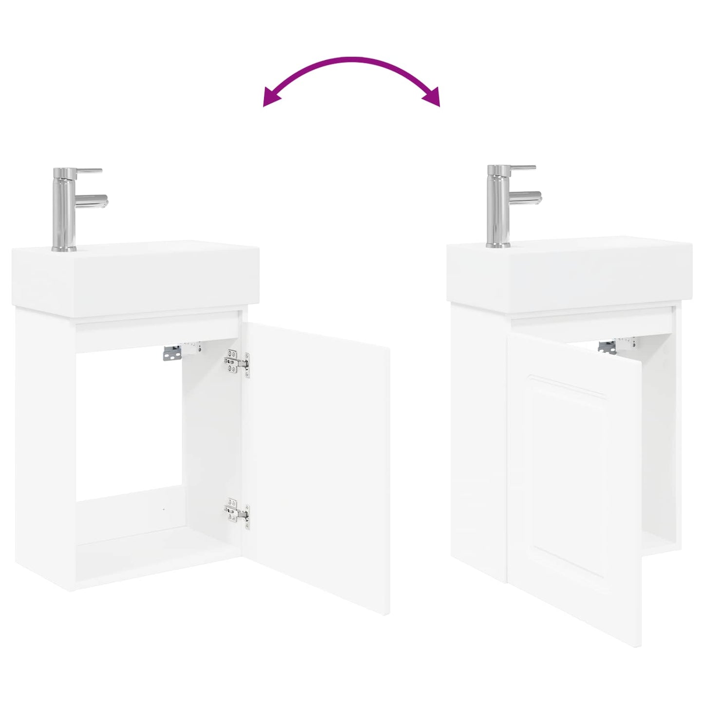 Mobile bagno con rubinetto Bianco 45,5 x 22,5 x 84 cm | homemem39