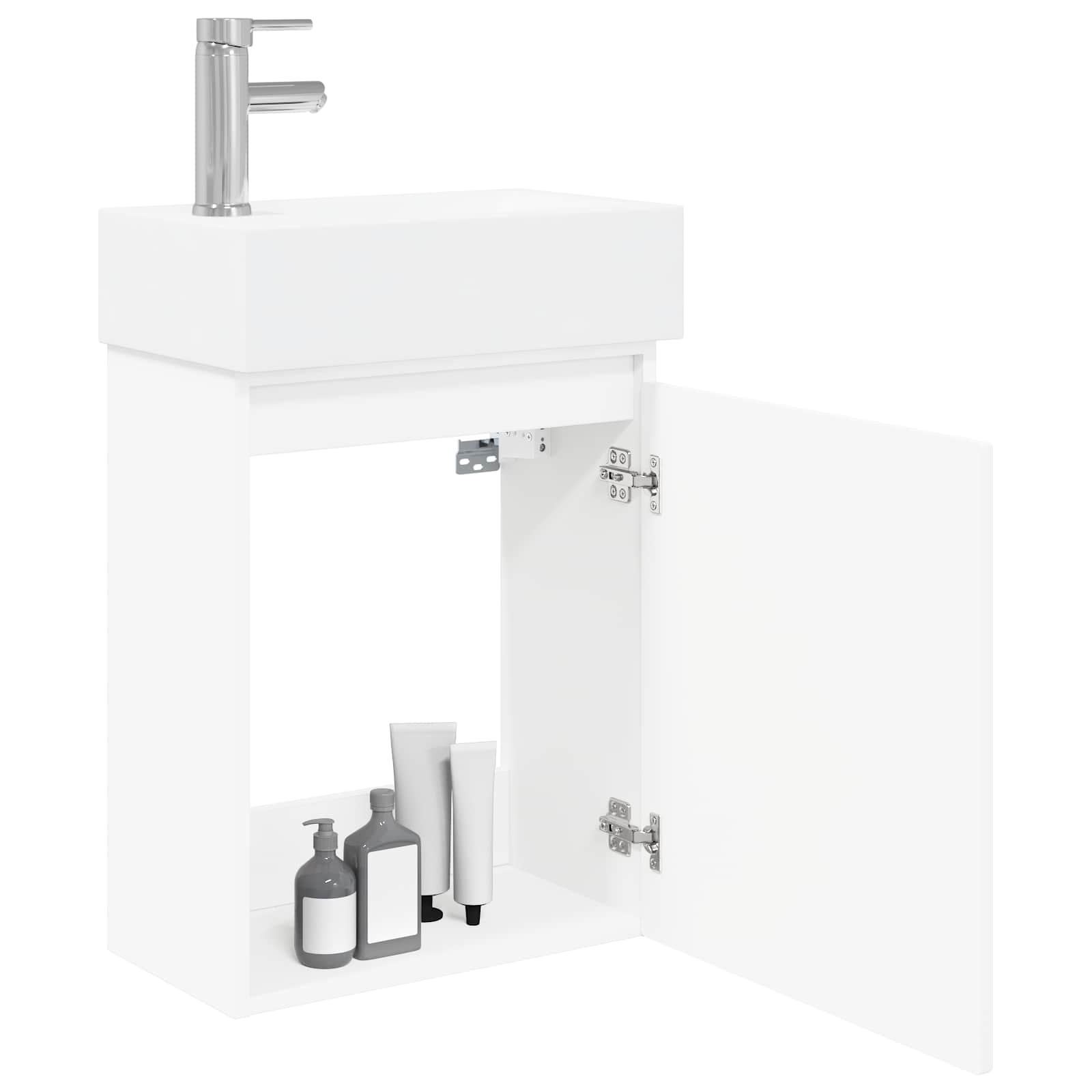 Mobile bagno con rubinetto Bianco 45,5 x 22,5 x 84 cm | homemem39