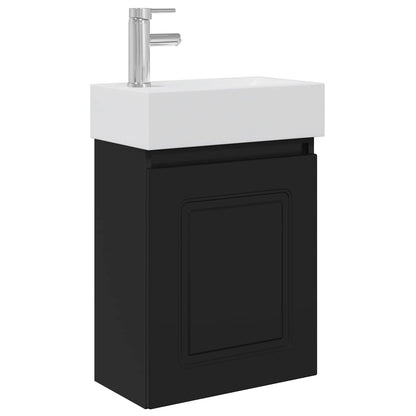 Mobile bagno con rubinetto Nero 45,5 x 22,5 x 84 cm | homemem39