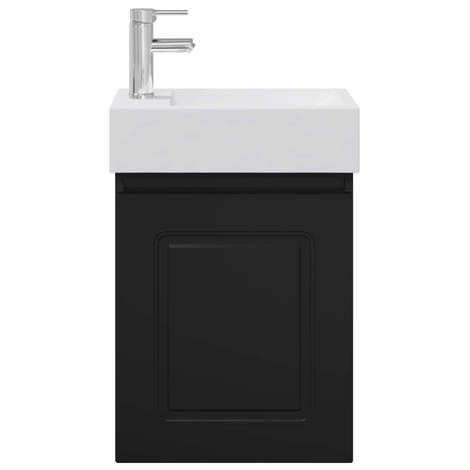 Mobile bagno con rubinetto Nero 45,5 x 22,5 x 84 cm | homemem39