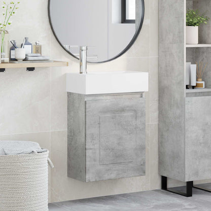 Mobile bagno con rubinetto Grigio Cemento 45,5 x 22,5 x 84 cm | homemem39