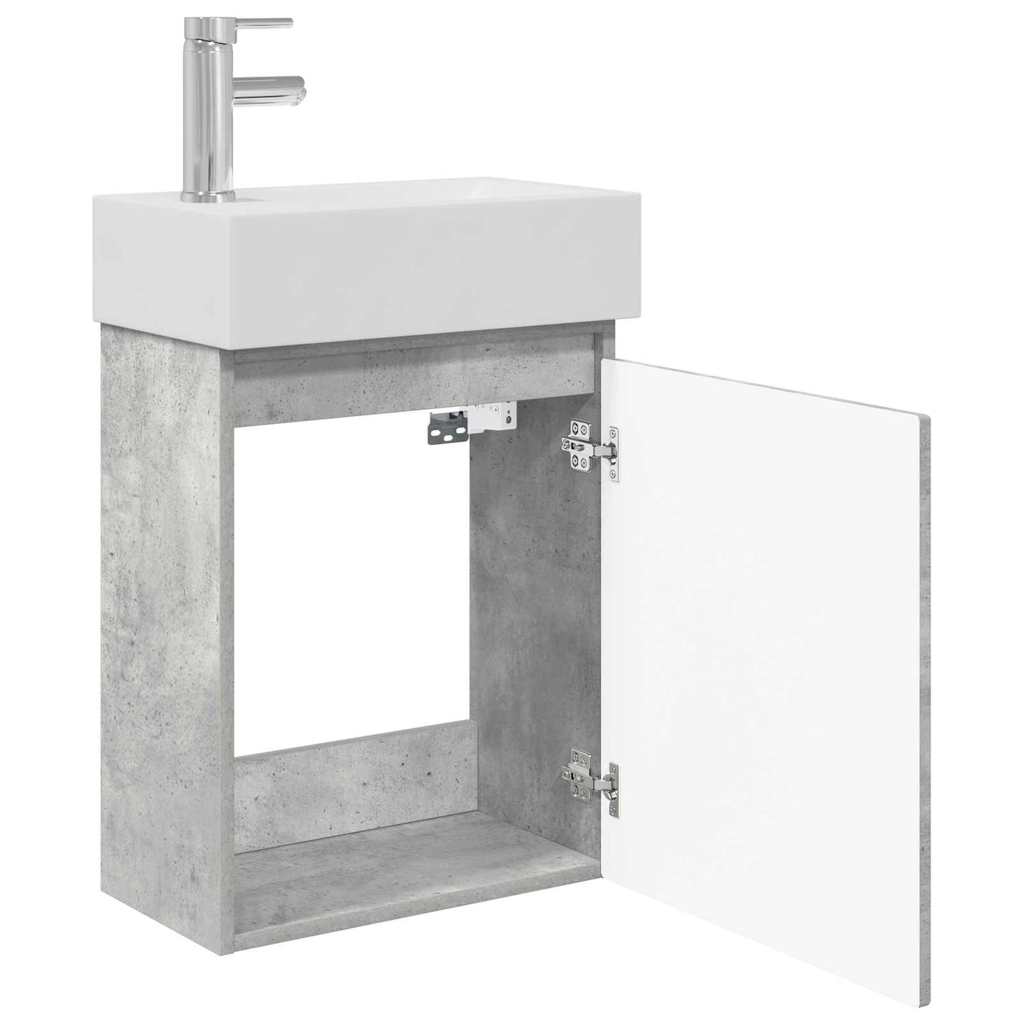 Mobile bagno con rubinetto Grigio Cemento 45,5 x 22,5 x 84 cm | homemem39