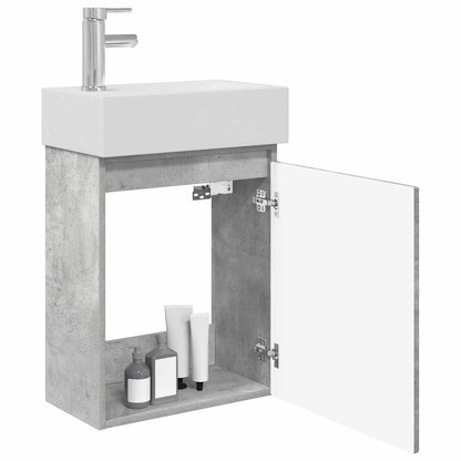 Mobile bagno con rubinetto Grigio Cemento 45,5 x 22,5 x 84 cm | homemem39