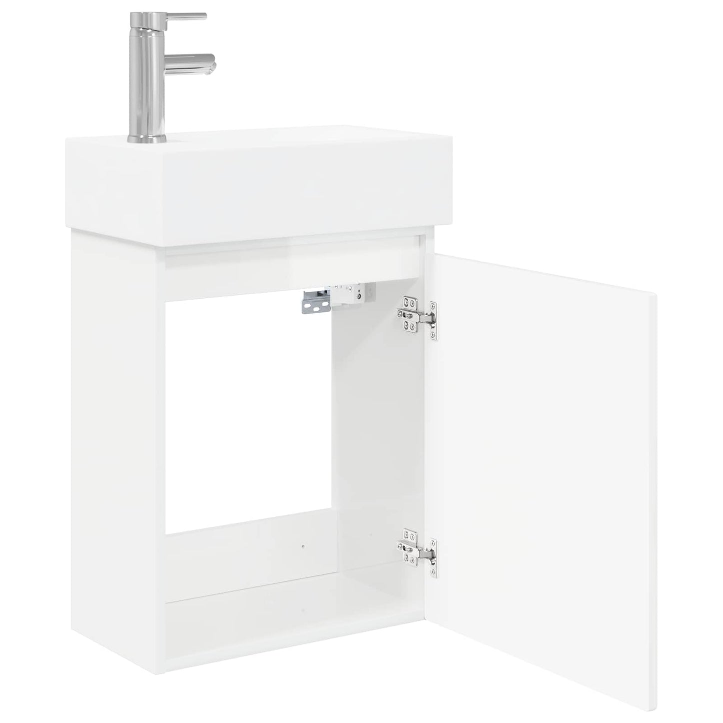 Mobile bagno con rubinetto Bianco Lucido 45,5 x 22,5 x 84 cm | homemem39