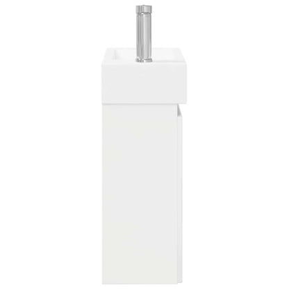 Mobile bagno con rubinetto Bianco Lucido 45,5 x 22,5 x 84 cm | homemem39