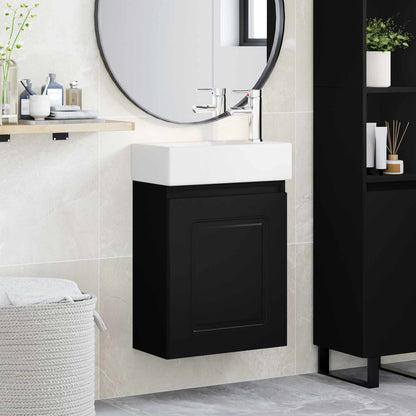 Mobile bagno con rubinetto Nero 45,5 x 22,5 x 84 cm | homemem39