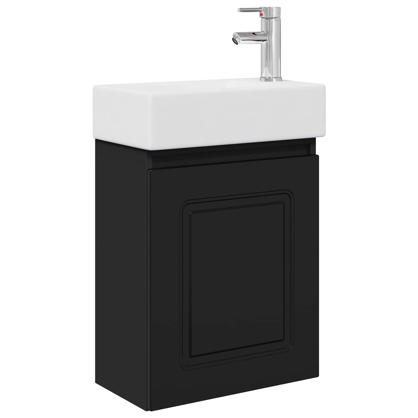 Mobile bagno con rubinetto Nero 45,5 x 22,5 x 84 cm | homemem39