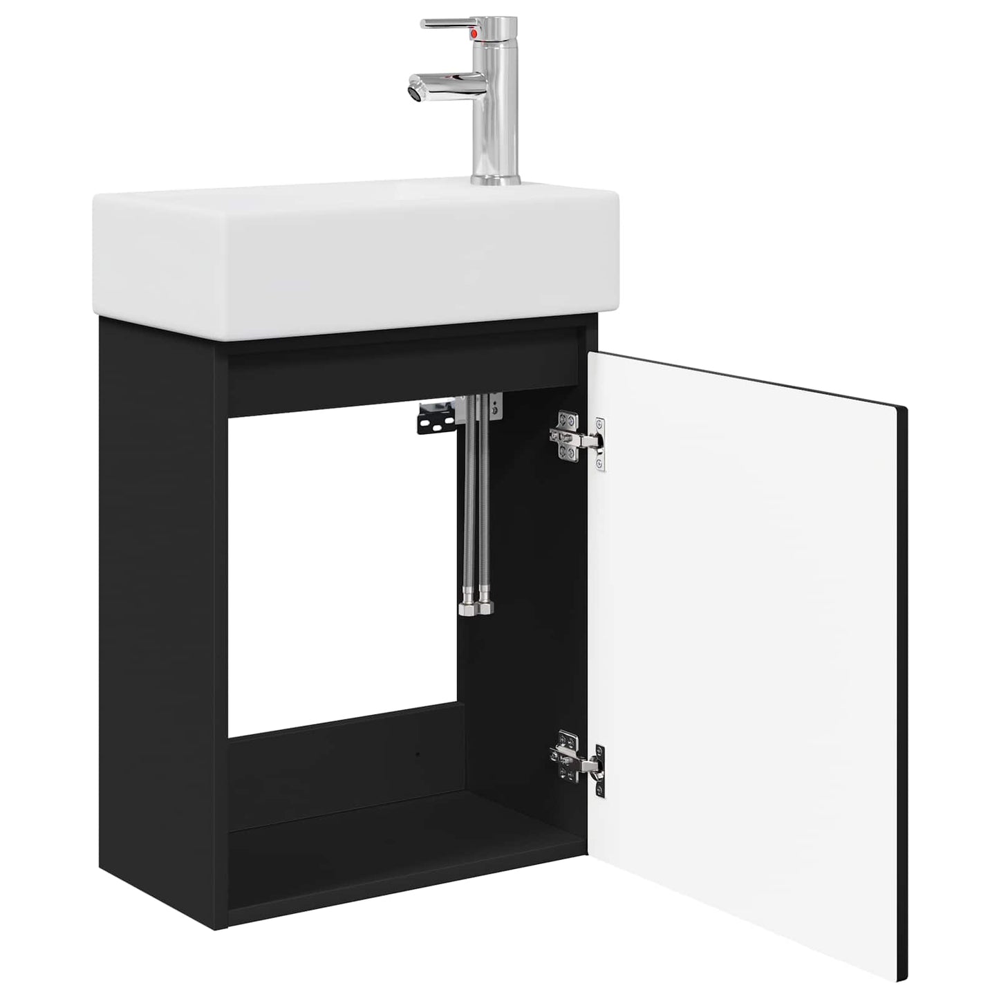 Mobile bagno con rubinetto Nero 45,5 x 22,5 x 84 cm | homemem39