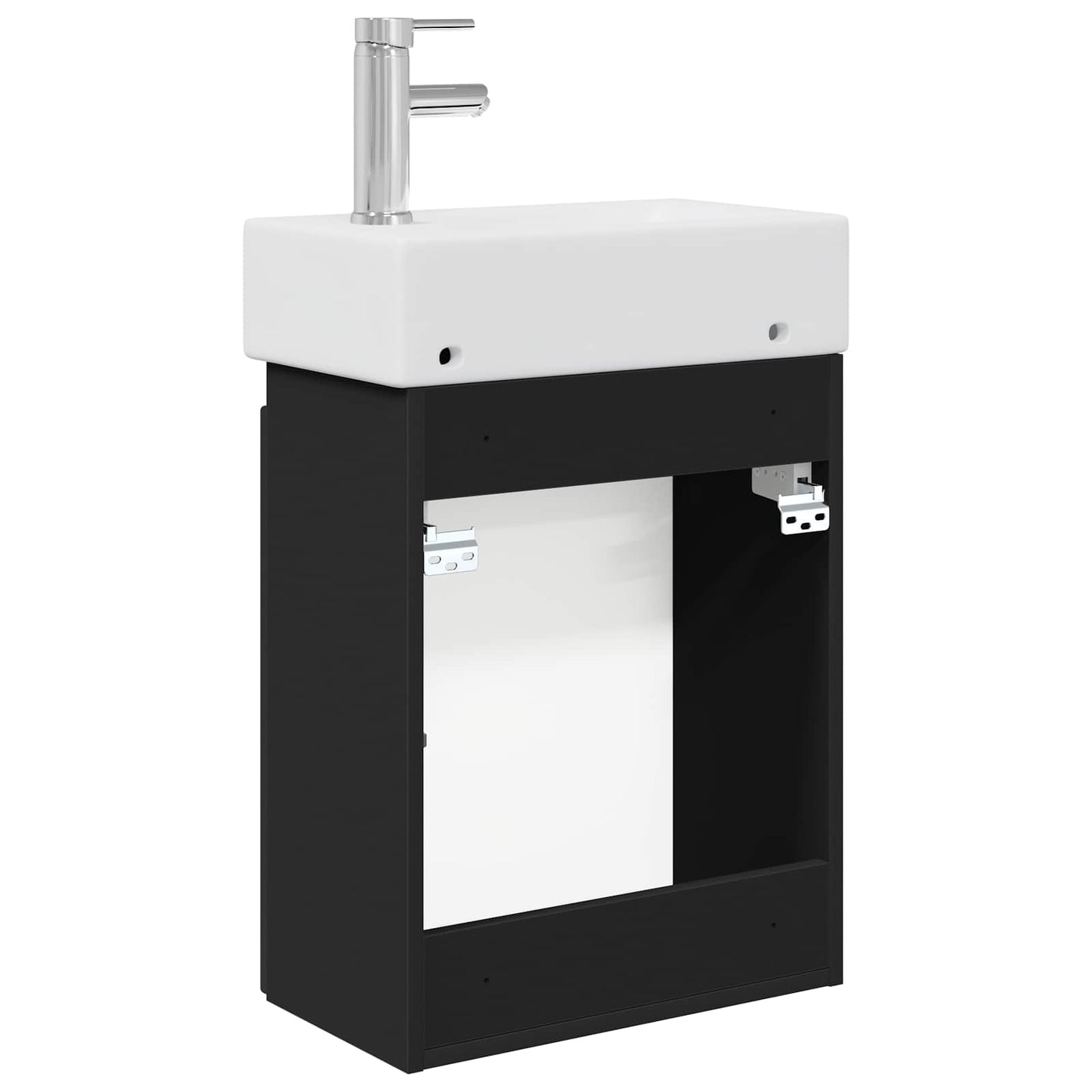 Mobile bagno con rubinetto Nero 45,5 x 22,5 x 84 cm | homemem39