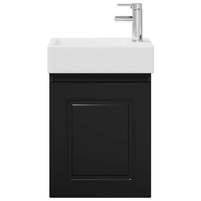 Mobile bagno con rubinetto Nero 45,5 x 22,5 x 84 cm | homemem39