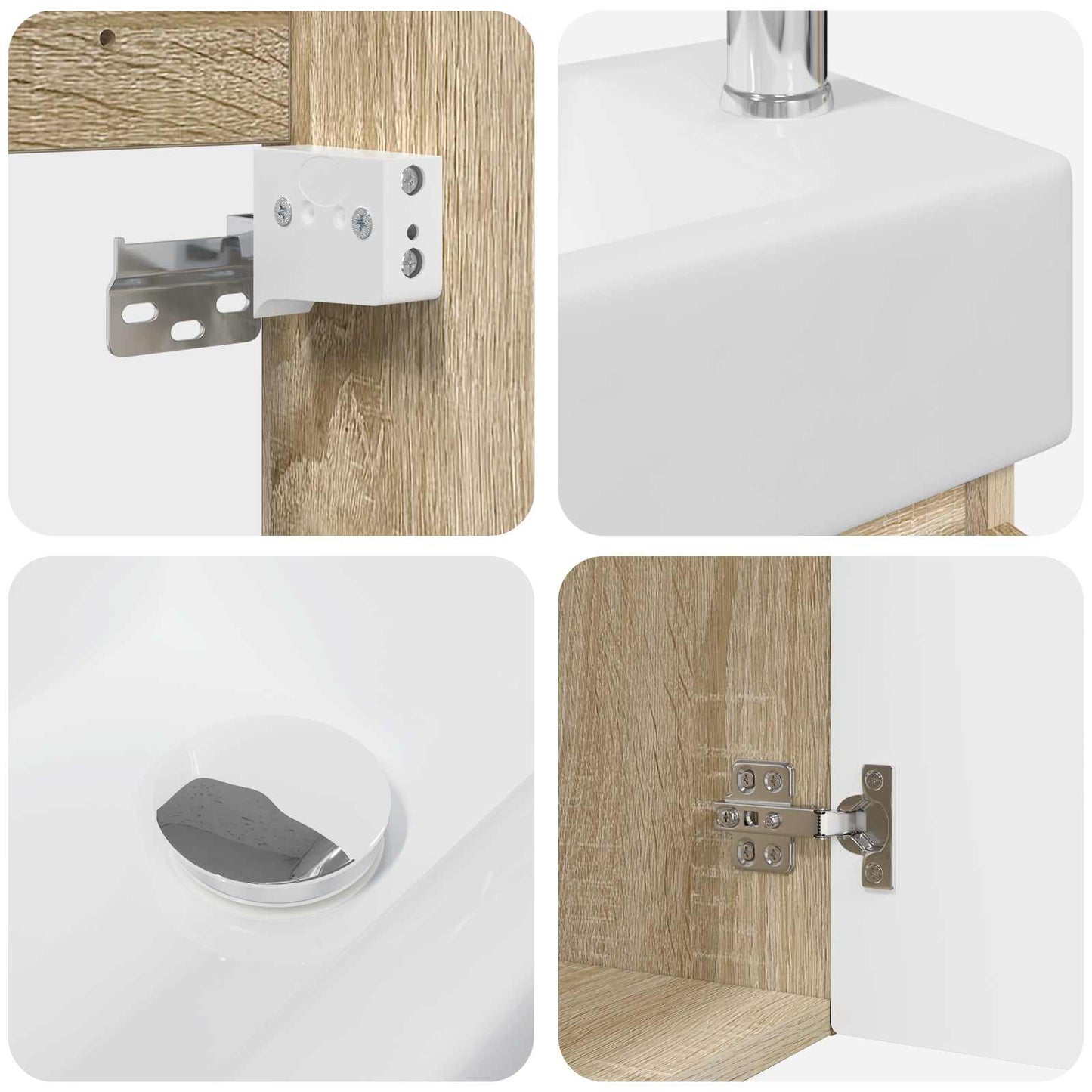 Mobile bagno con rubinetto Rovere Sonoma 45,5 x 22,5 x 84 cm | homemem39