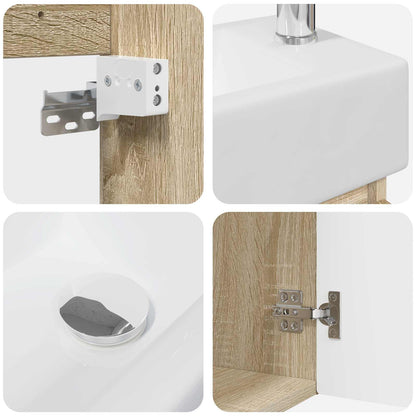 Mobile bagno con rubinetto Rovere Sonoma 45,5 x 22,5 x 84 cm | homemem39