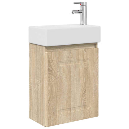 Mobile bagno con rubinetto Rovere Sonoma 45,5 x 22,5 x 84 cm | homemem39