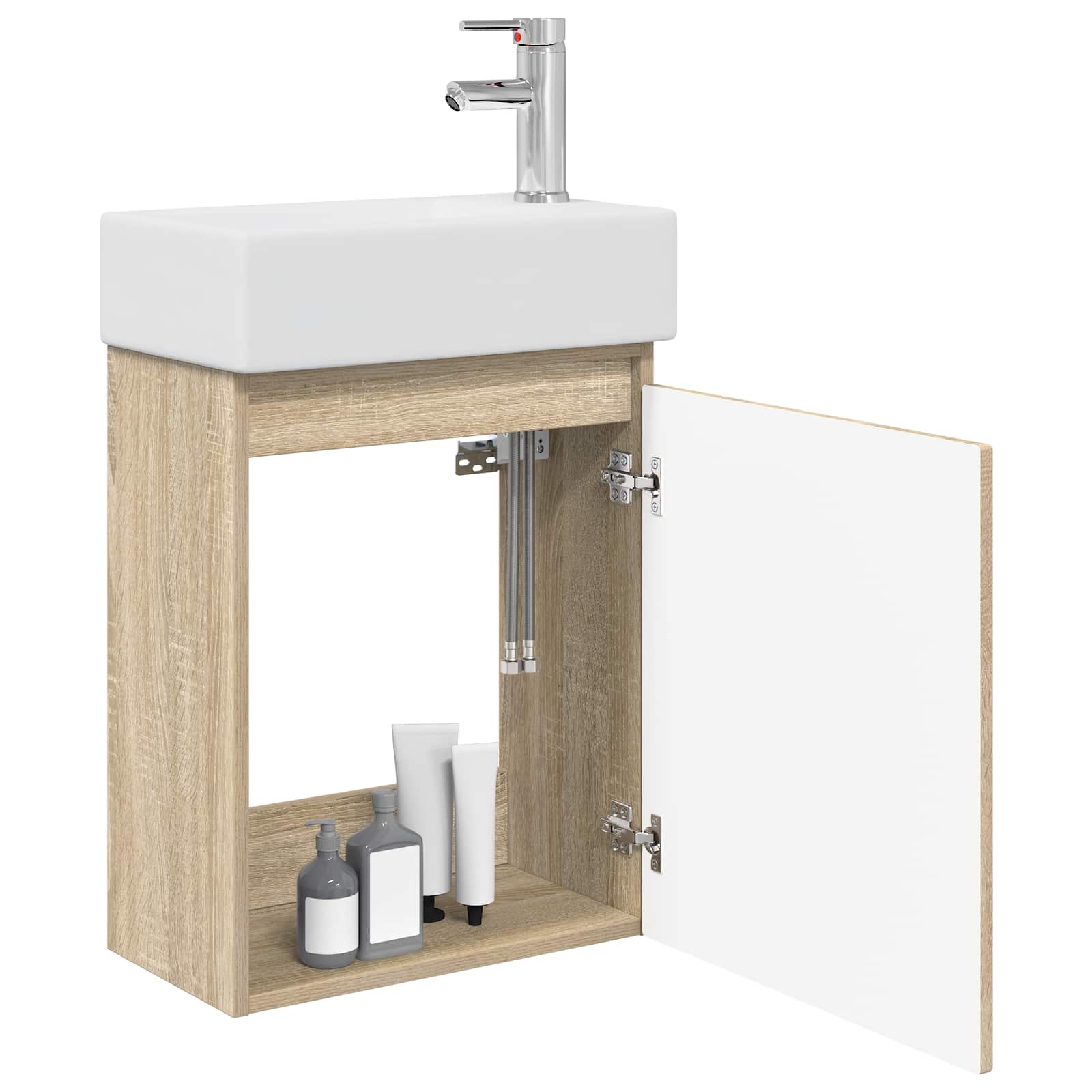 Mobile bagno con rubinetto Rovere Sonoma 45,5 x 22,5 x 84 cm | homemem39