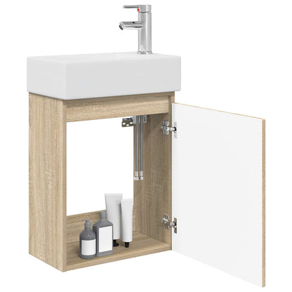 Mobile bagno con rubinetto Rovere Sonoma 45,5 x 22,5 x 84 cm | homemem39