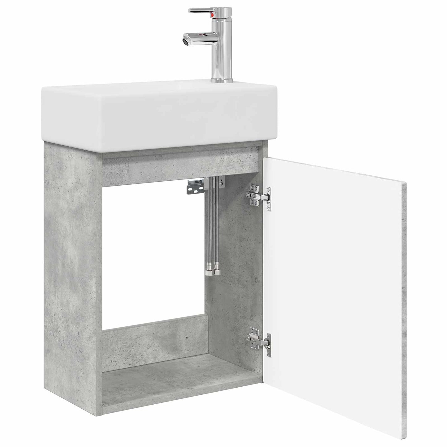 Mobile bagno con rubinetto Grigio Cemento 45,5 x 22,5 x 84 cm | homemem39