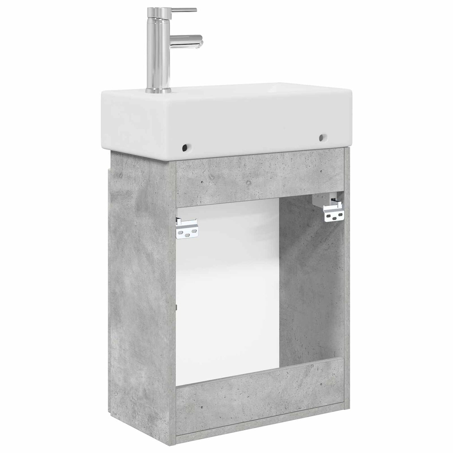 Mobile bagno con rubinetto Grigio Cemento 45,5 x 22,5 x 84 cm | homemem39