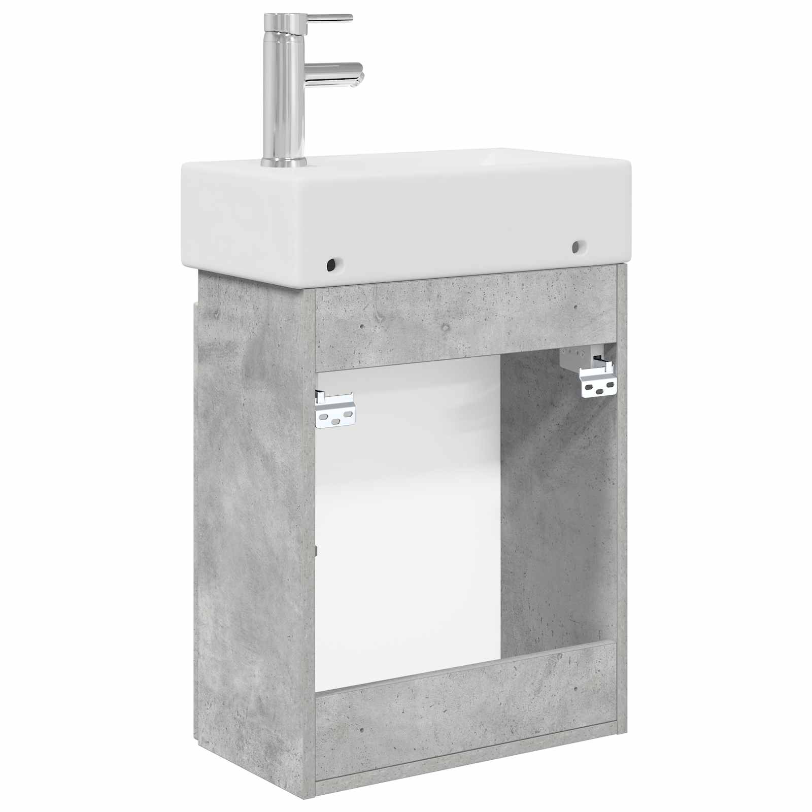 Mobile bagno con rubinetto Grigio Cemento 45,5 x 22,5 x 84 cm | homemem39