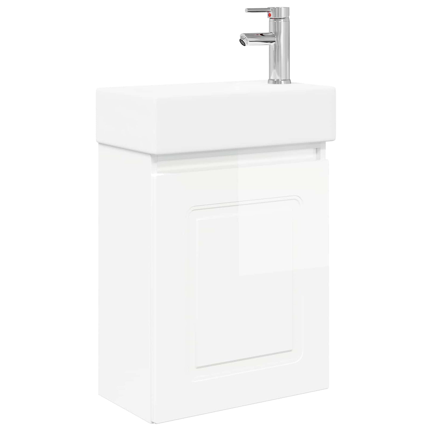 Mobile bagno con rubinetto Bianco Lucido 45,5 x 22,5 x 84 cm | homemem39