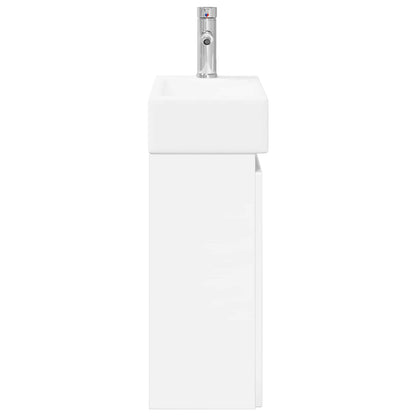 Mobile bagno con rubinetto Bianco Lucido 45,5 x 22,5 x 84 cm | homemem39