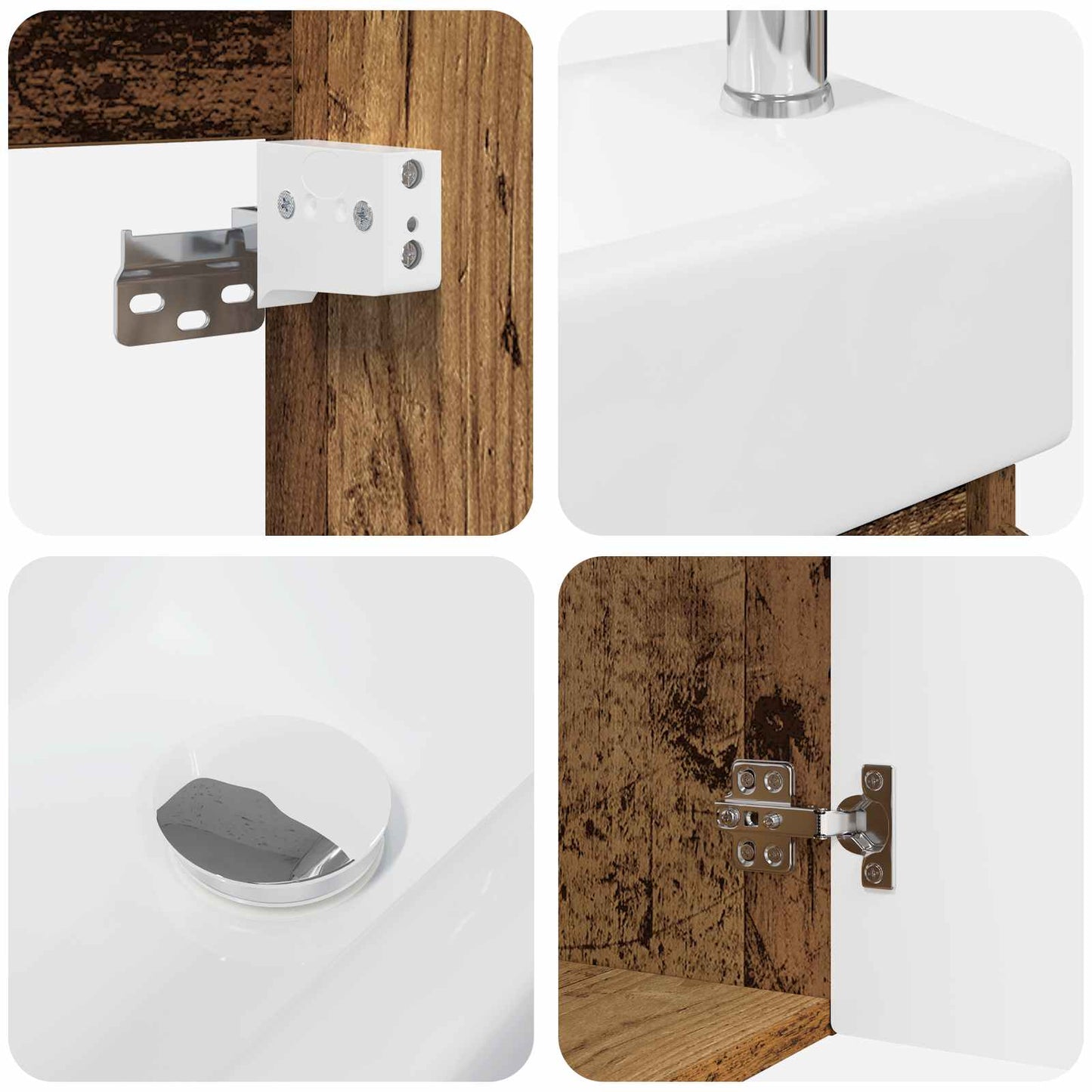 Mobile bagno con rubinetto Legno antico 45,5 x 22,5 x 84 cm | homemem39
