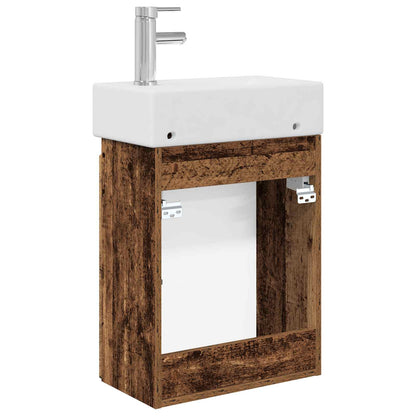 Mobile bagno con rubinetto Legno antico 45,5 x 22,5 x 84 cm | homemem39