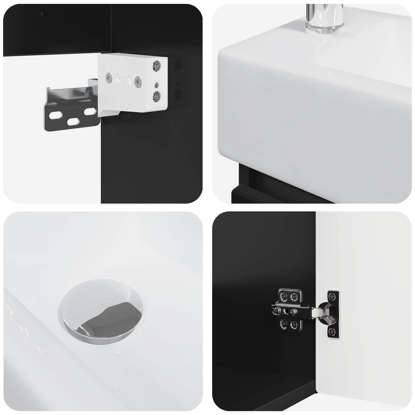 Mobile bagno con rubinetto Nero 45,5 x 25,5 x 84 cm | homemem39