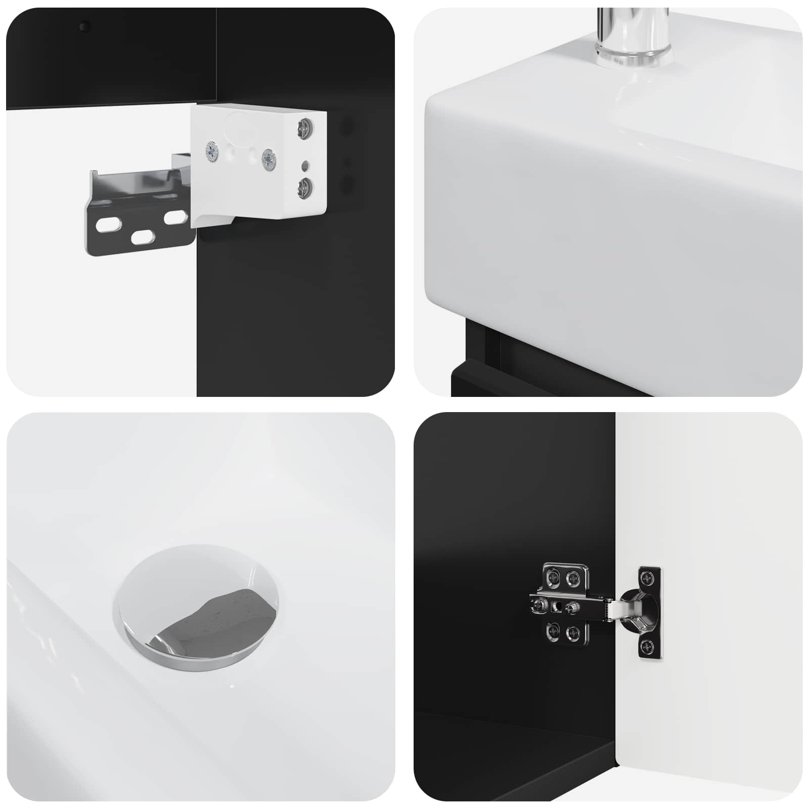 Mobile bagno con rubinetto Nero 45,5 x 25,5 x 84 cm | homemem39