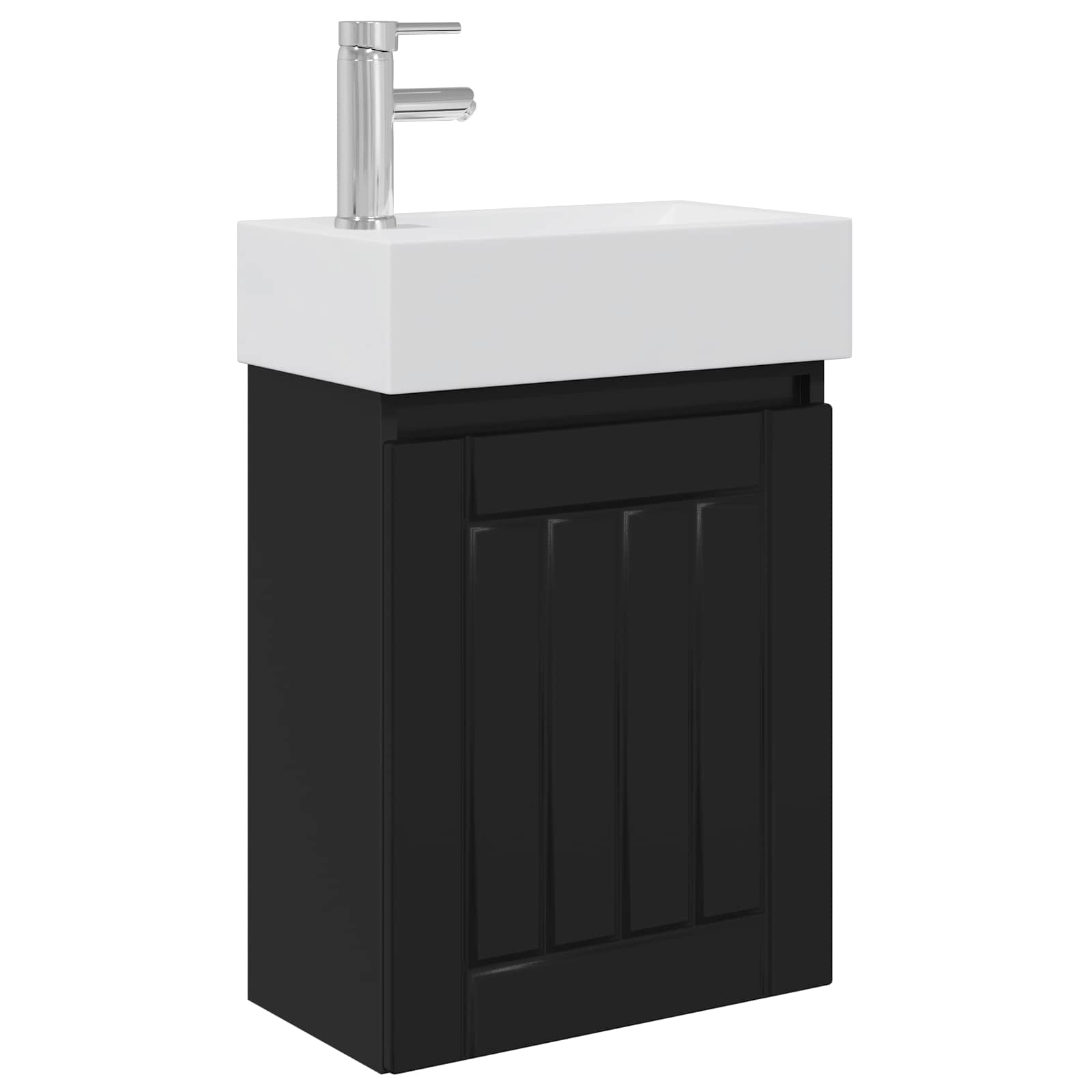 Mobile bagno con rubinetto Nero 45,5 x 25,5 x 84 cm | homemem39