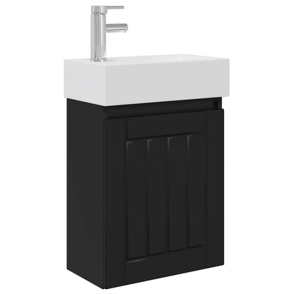 Mobile bagno con rubinetto Nero 45,5 x 25,5 x 84 cm | homemem39