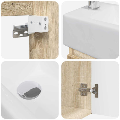 Mobile bagno con rubinetto Rovere Sonoma 45,5 x 25,5 x 84 cm | homemem39
