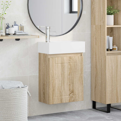 Mobile bagno con rubinetto Rovere Sonoma 45,5 x 25,5 x 84 cm | homemem39