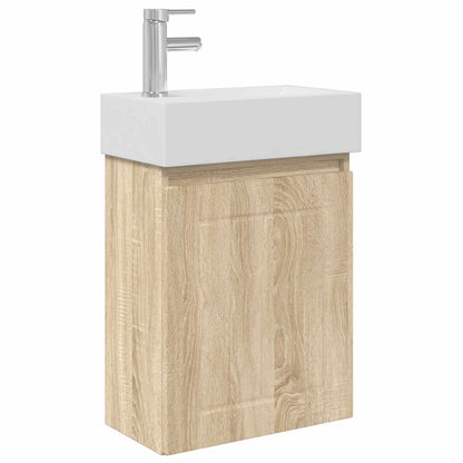 Mobile bagno con rubinetto Rovere Sonoma 45,5 x 25,5 x 84 cm | homemem39
