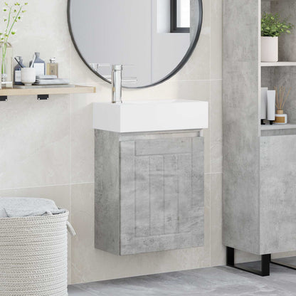Mobile bagno con rubinetto Grigio Cemento 45,5 x 25,5 x 84 cm | homemem39