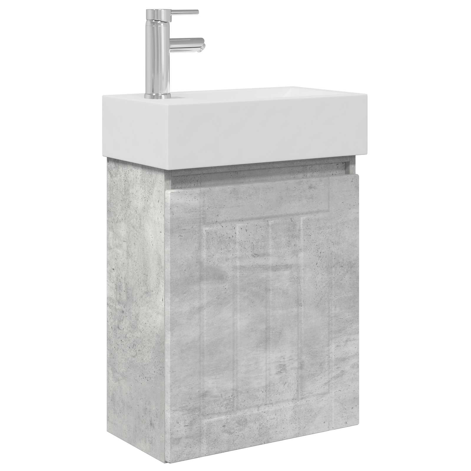 Mobile bagno con rubinetto Grigio Cemento 45,5 x 25,5 x 84 cm | homemem39
