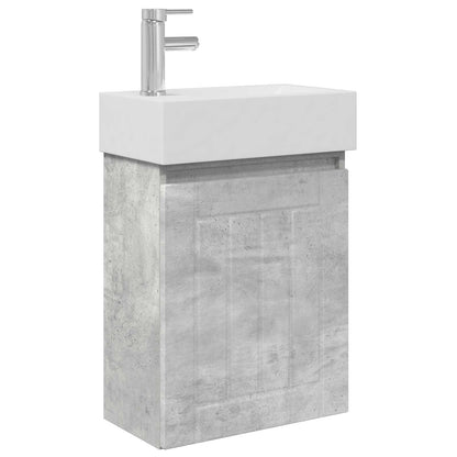 Mobile bagno con rubinetto Grigio Cemento 45,5 x 25,5 x 84 cm | homemem39