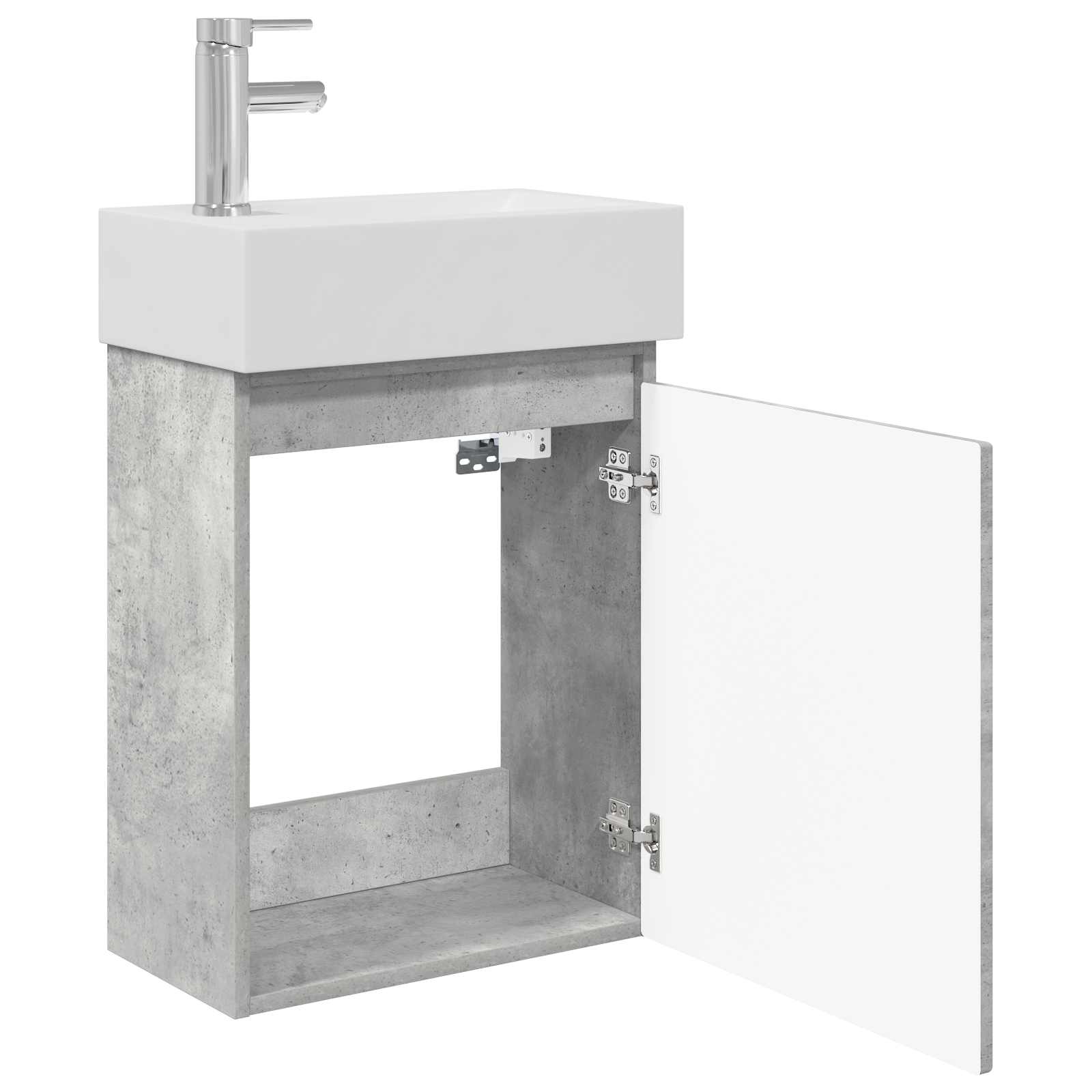 Mobile bagno con rubinetto Grigio Cemento 45,5 x 25,5 x 84 cm | homemem39