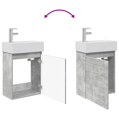 Mobile bagno con rubinetto Grigio Cemento 45,5 x 25,5 x 84 cm | homemem39