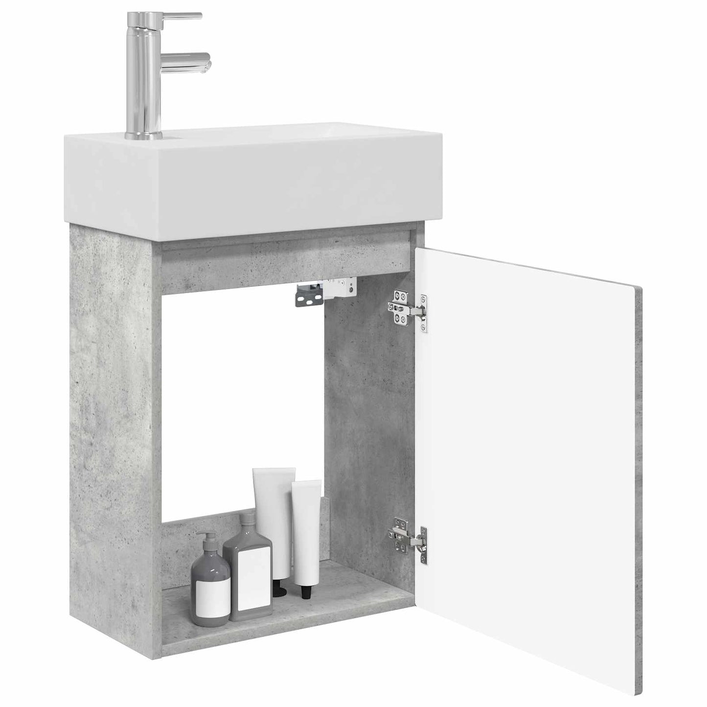 Mobile bagno con rubinetto Grigio Cemento 45,5 x 25,5 x 84 cm | homemem39