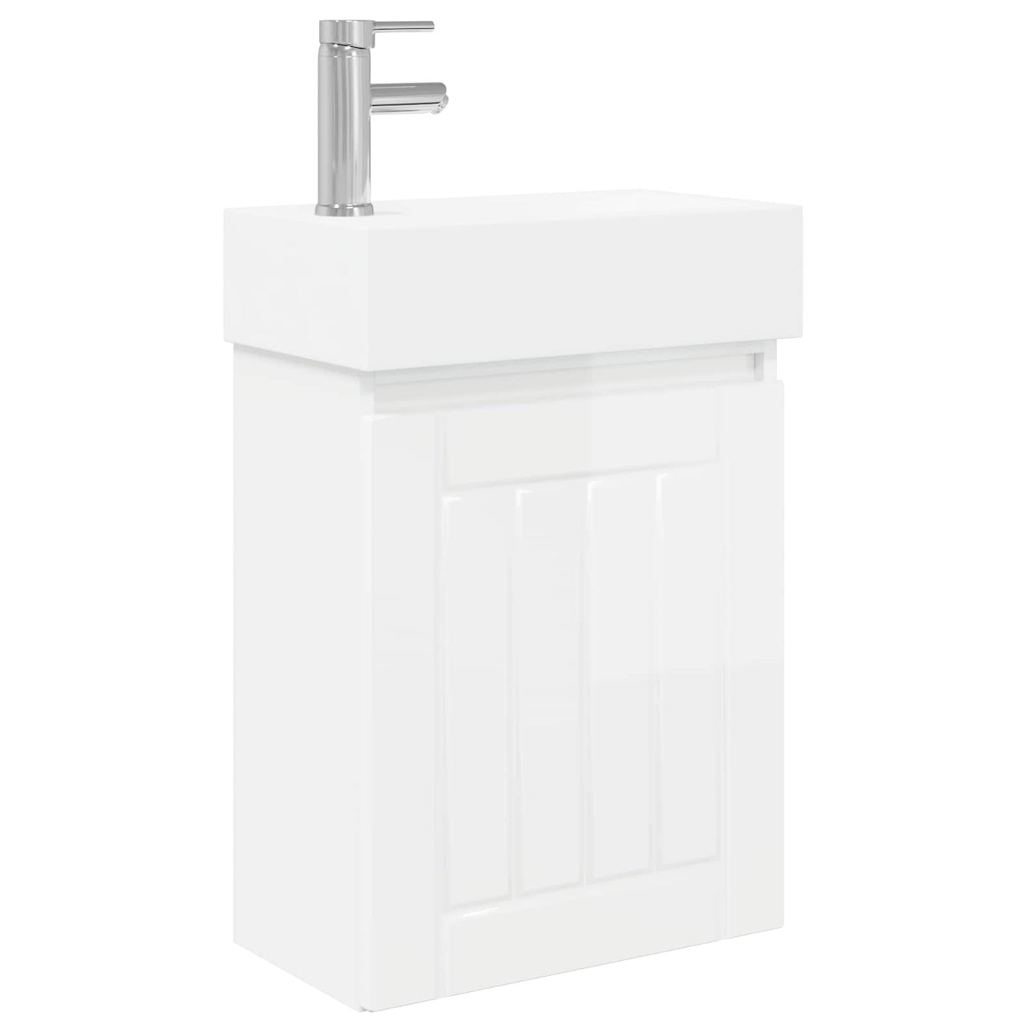 Mobile bagno con rubinetto Bianco Lucido 45,5 x 25,5 x 84 cm | homemem39