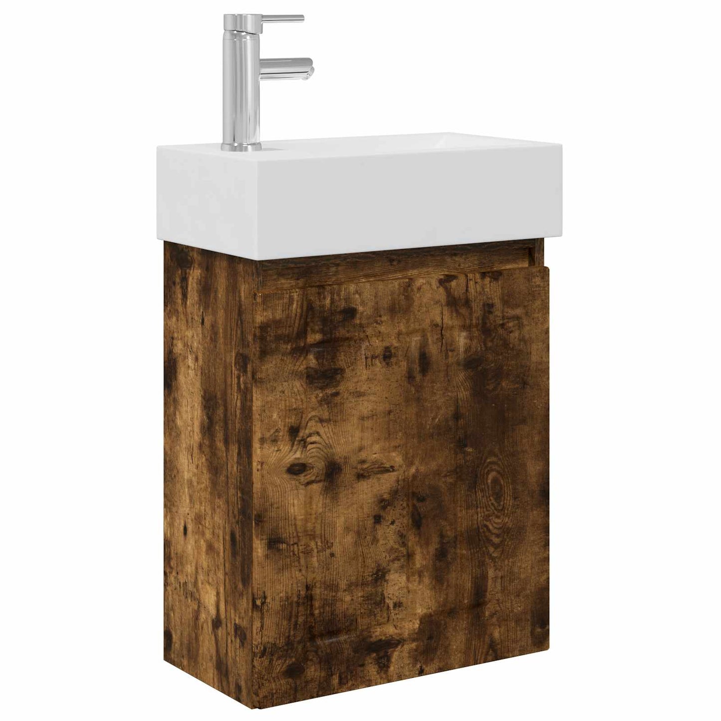 Mobile bagno con rubinetto Rovere Fumo 45,5 x 25,5 x 84 cm