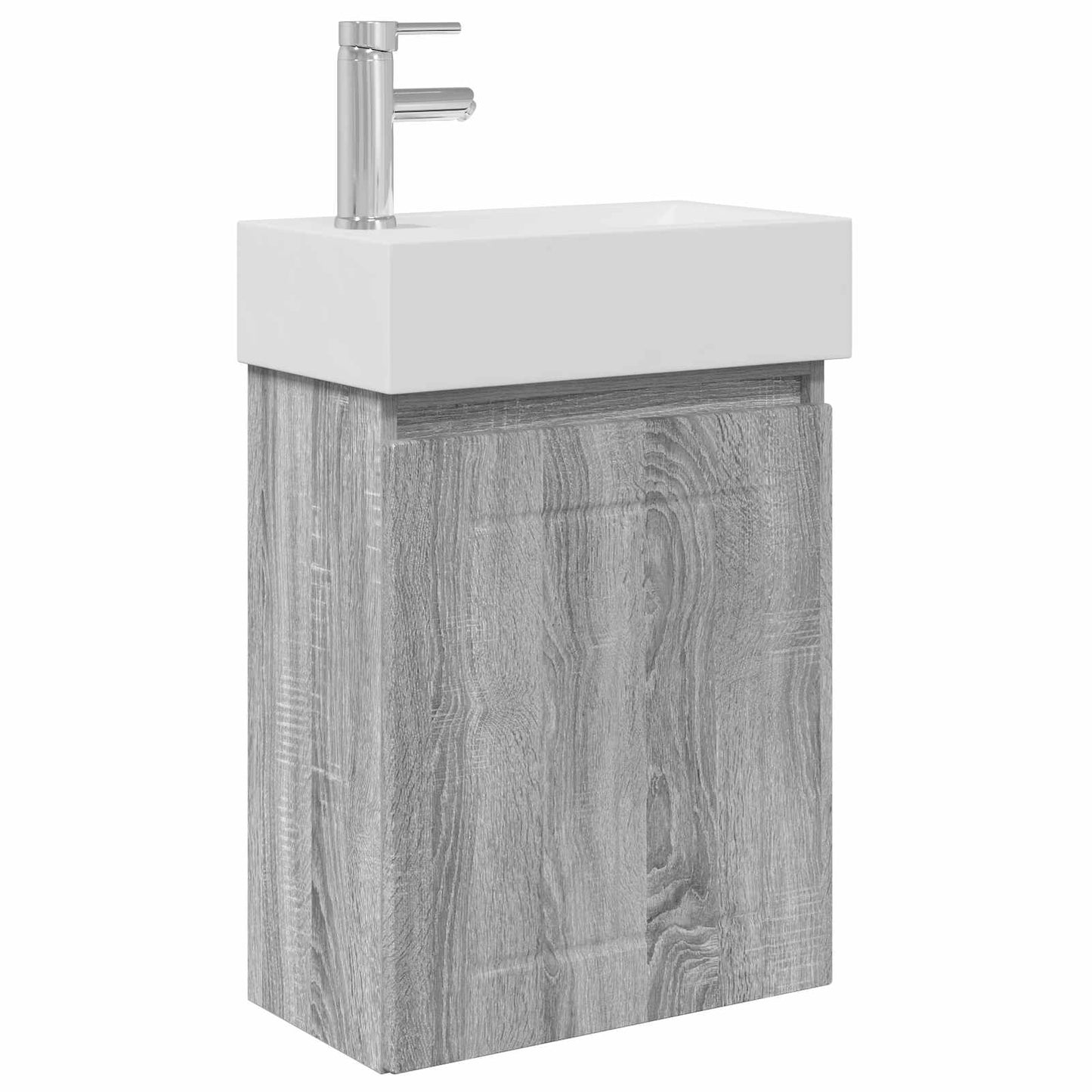 Mobile bagno con rubinetto Sonoma grigio 45,5 x 25,5 x 84 cm