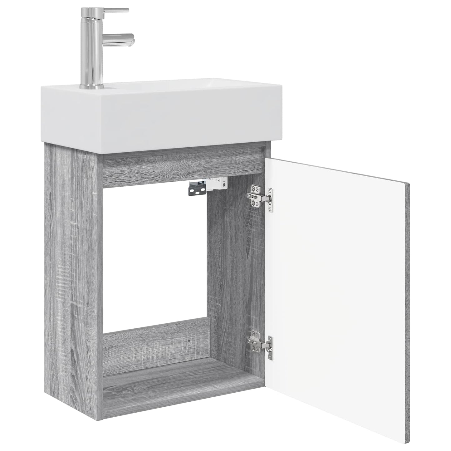 Mobile bagno con rubinetto Sonoma grigio 45,5 x 25,5 x 84 cm