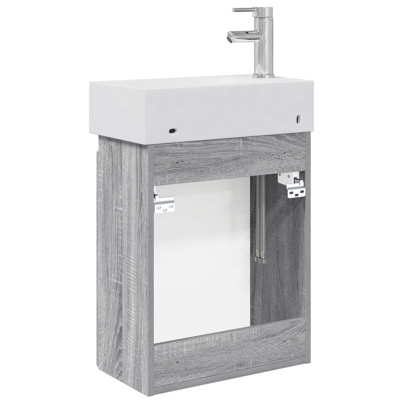 Mobile bagno con rubinetto Sonoma grigio 45,5 x 25,5 x 84 cm | homemem39
