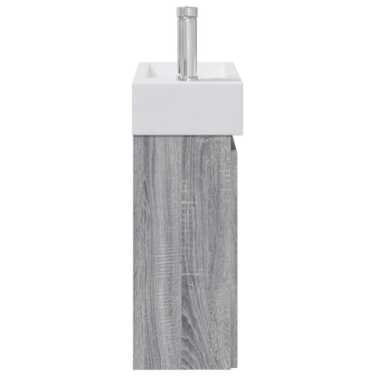Mobile bagno con rubinetto Sonoma grigio 45,5 x 25,5 x 84 cm