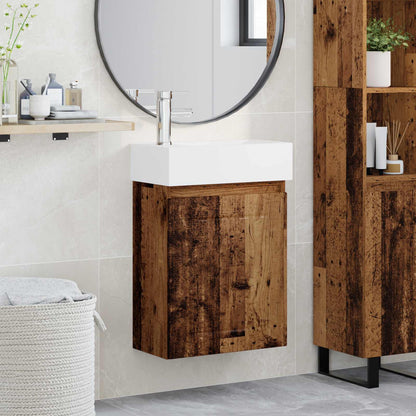Mobile bagno con rubinetto Legno antico 45,5 x 25,5 x 84 cm | homemem39