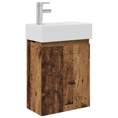Mobile bagno con rubinetto Legno antico 45,5 x 25,5 x 84 cm | homemem39