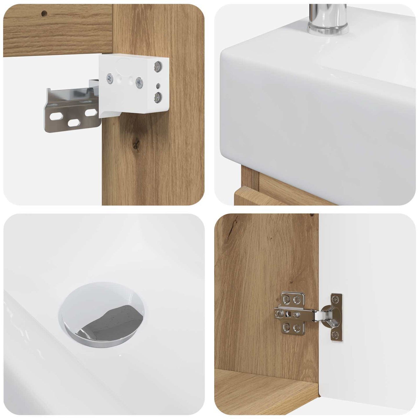 Mobile bagno con rubinetto Rovere Artigianale