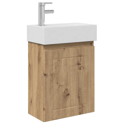 Mobile bagno con rubinetto Rovere Artigianale